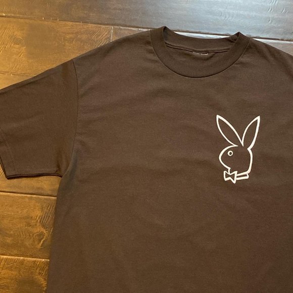 Mens Vintage Brown Playboy T-Shirt Size Large - Picture 1 of 3